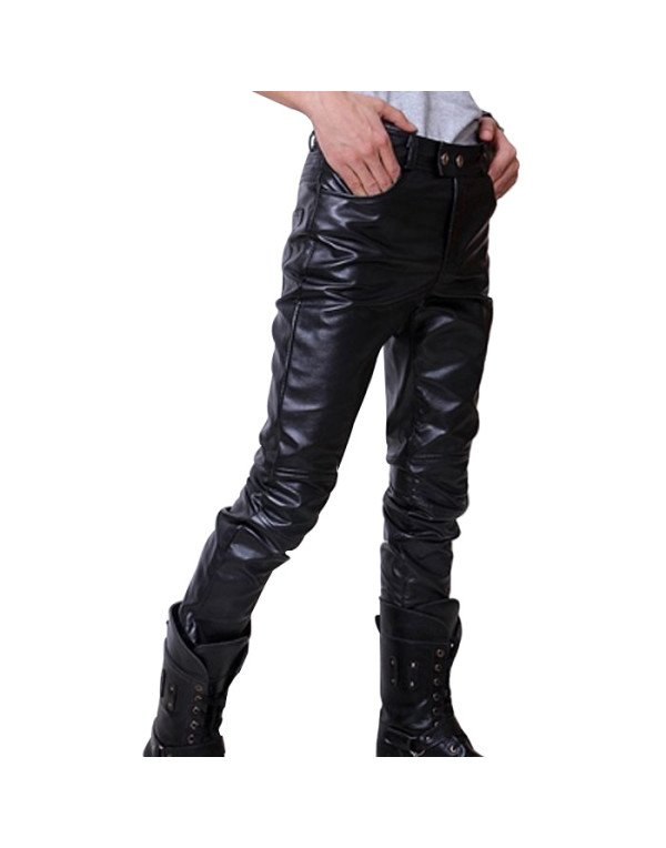 HugMe.fashion Genuine Sheep Leather Casual Pant in Black Color PT3